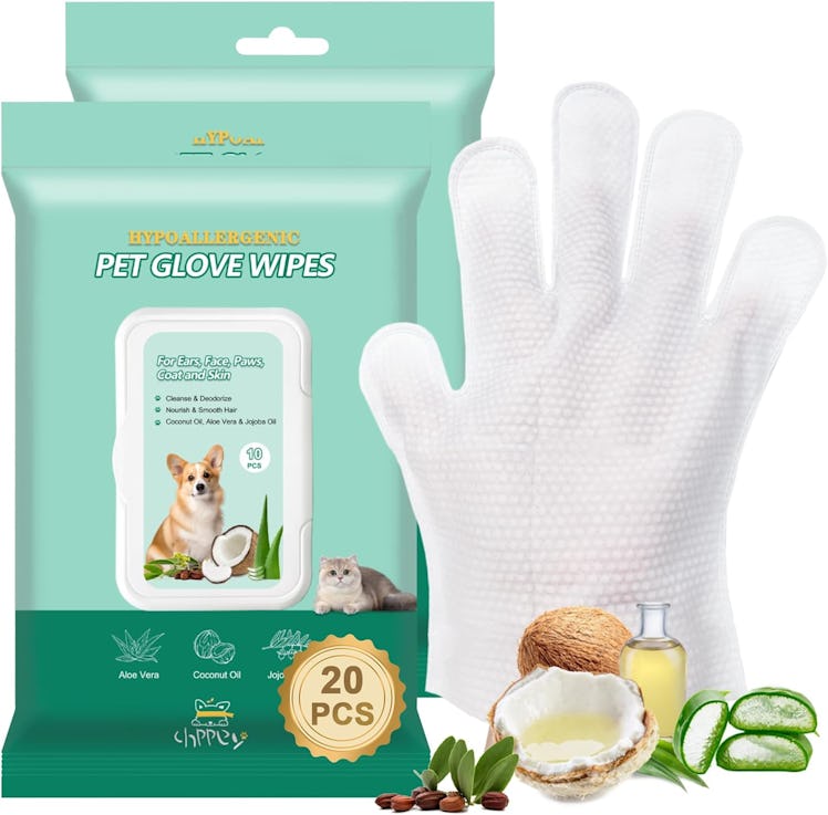 CHPPEY Pet Cleaning & Deodorizing Gloves (20-Pack)