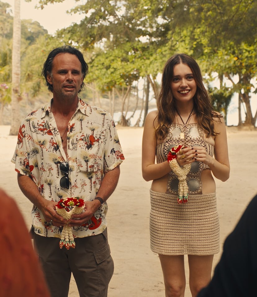 Walton Goggins and Aimee Lou Wood in 'The White Lotus'