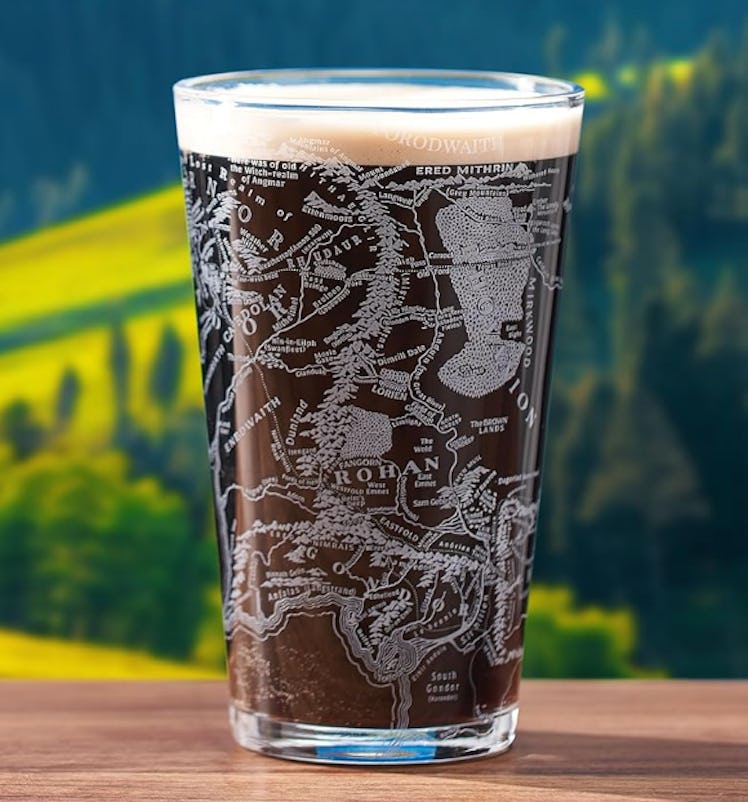 The Wine Savant LOTR Middle Earth Map Beer Glass
