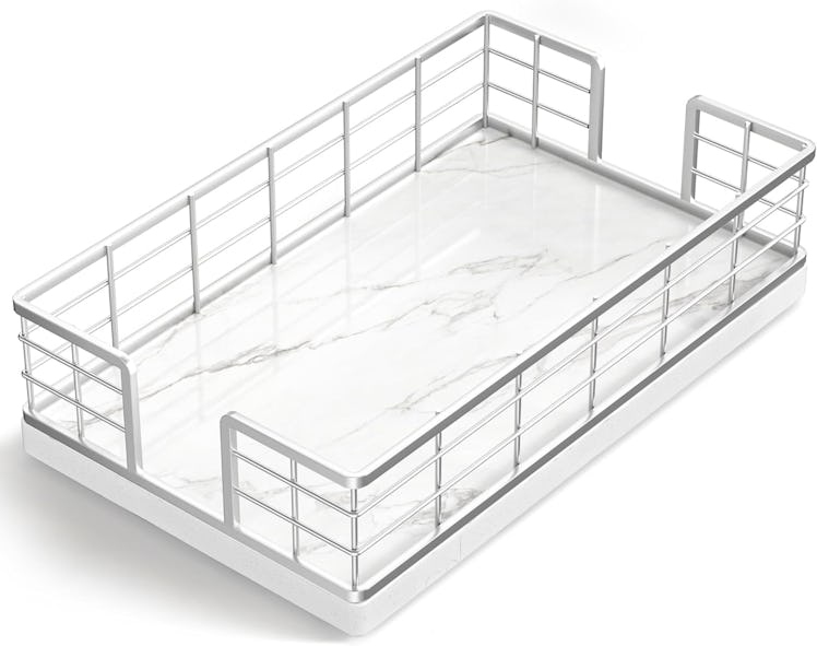 Wican Marble Towel Holder Tray