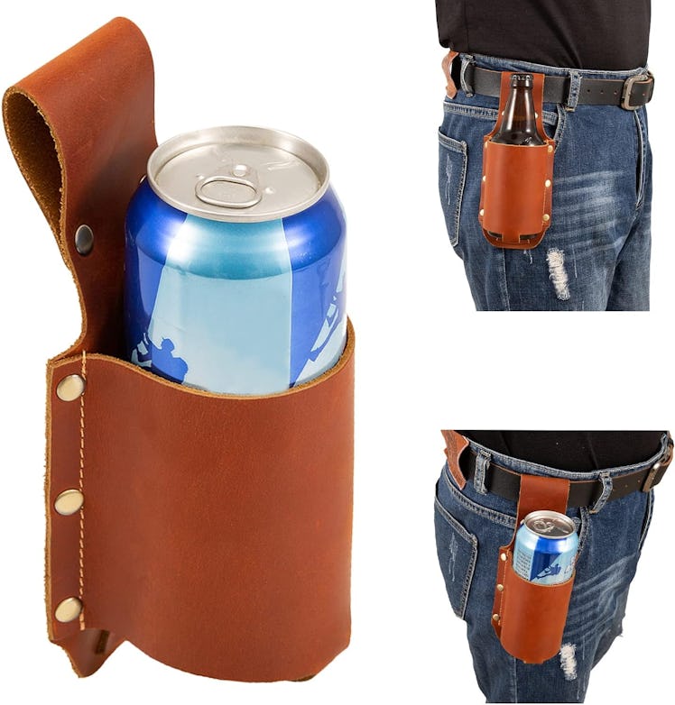 Ochengsan Leather Beer Holster Bottle Holder