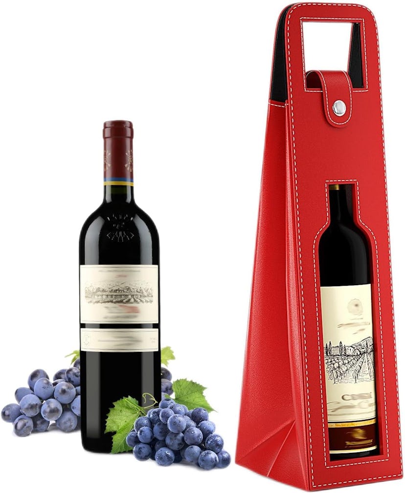 RYDDOY Reusable Leather Wine Tote