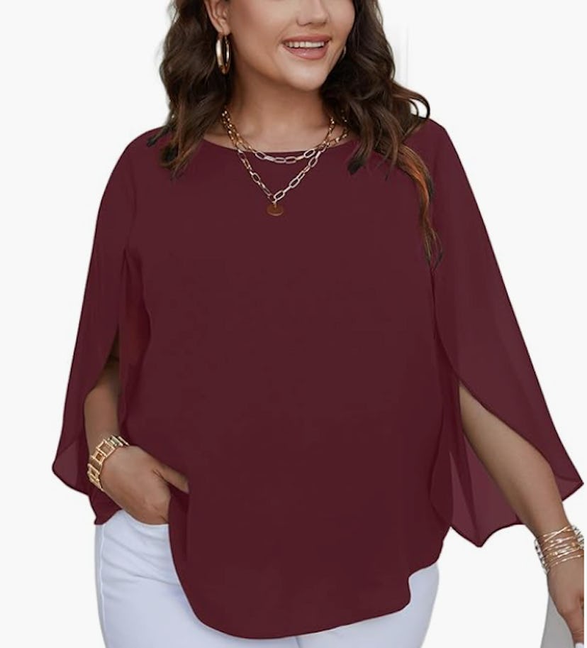 SCOMCHIC 3/4 Sleeve Tunic Top