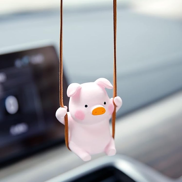 YGMONER Swinging Pig Hanging Car Ornament