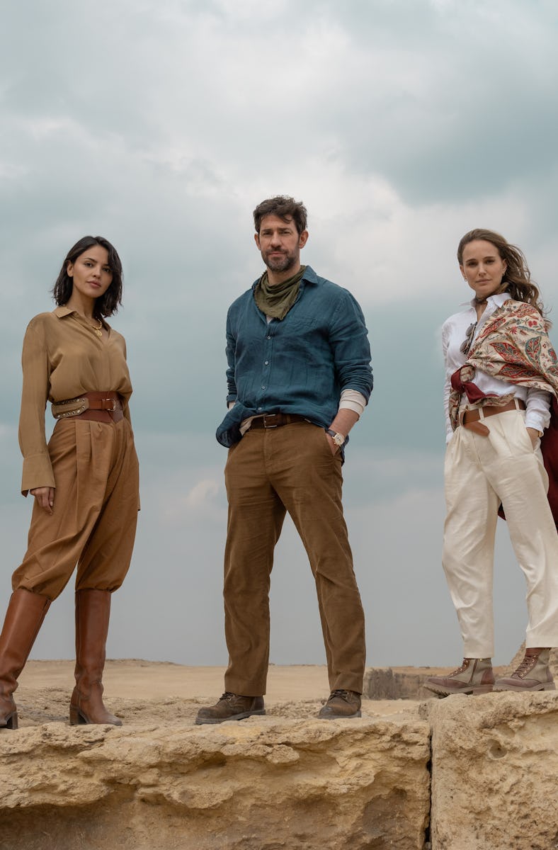 Eiza Gonzalez, John Krasinski, and Natalie Portman in Fountain of Youth