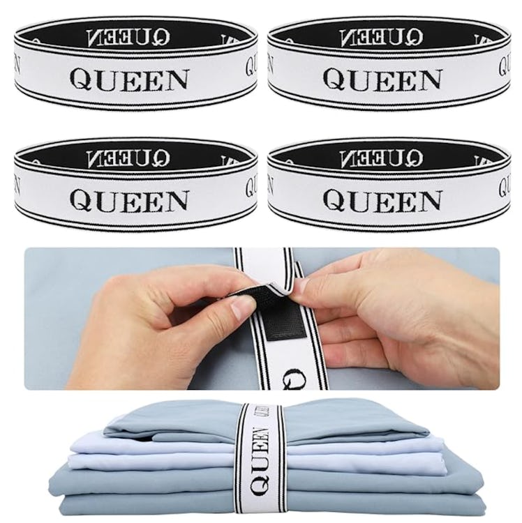 BROPGOD Bed Sheet Organizer Bands (4-Pack)