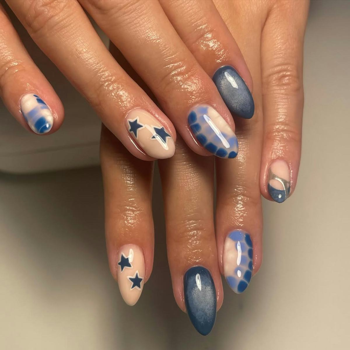 Denim‑Inspired Western Nails