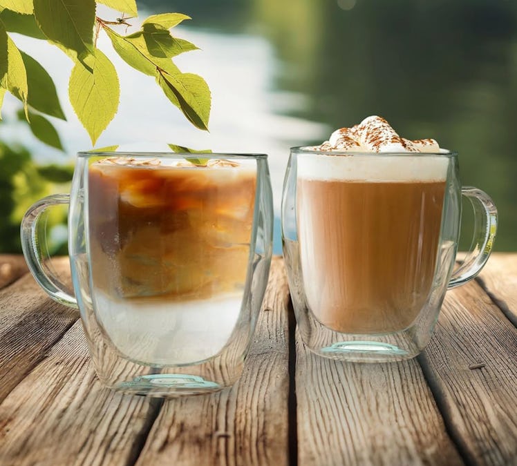 Kitchables Double Walled Glass Coffee Mugs (2-Pack)