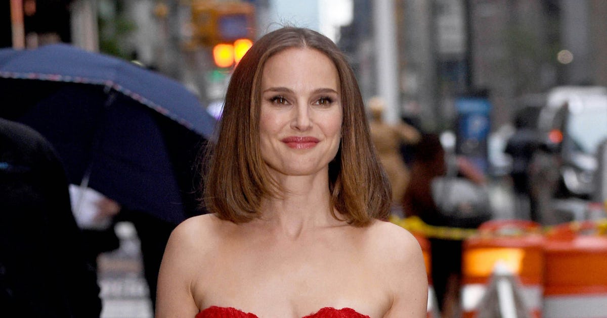 Natalie Portman Looks Like a Chic Red Velvet Cupcake in Hand-Woven Mini Dress