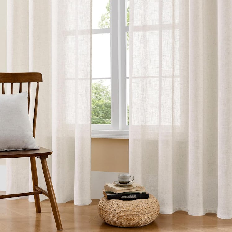 Joydeco Light-Filtering Linen Curtains