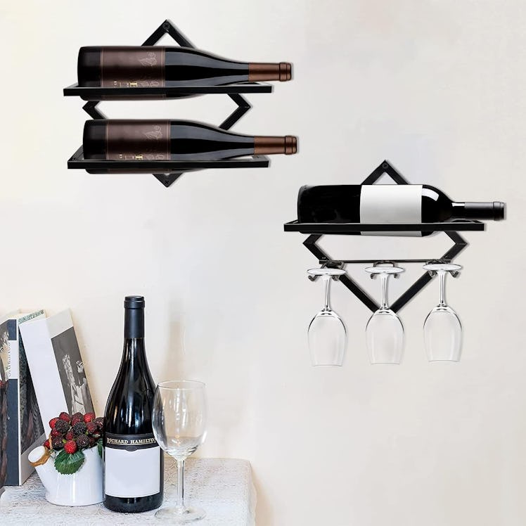 AUHOKY Metal Wall-Mounted Wine Holder (2-Pack)