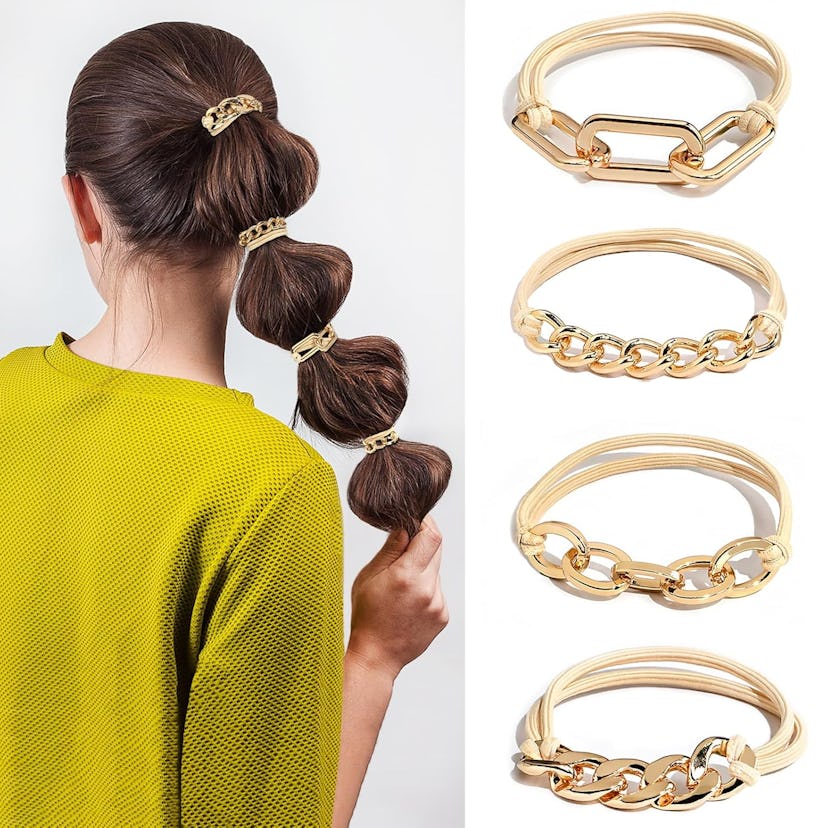 Luiaiog Gold Hair Ties (4-Pack)