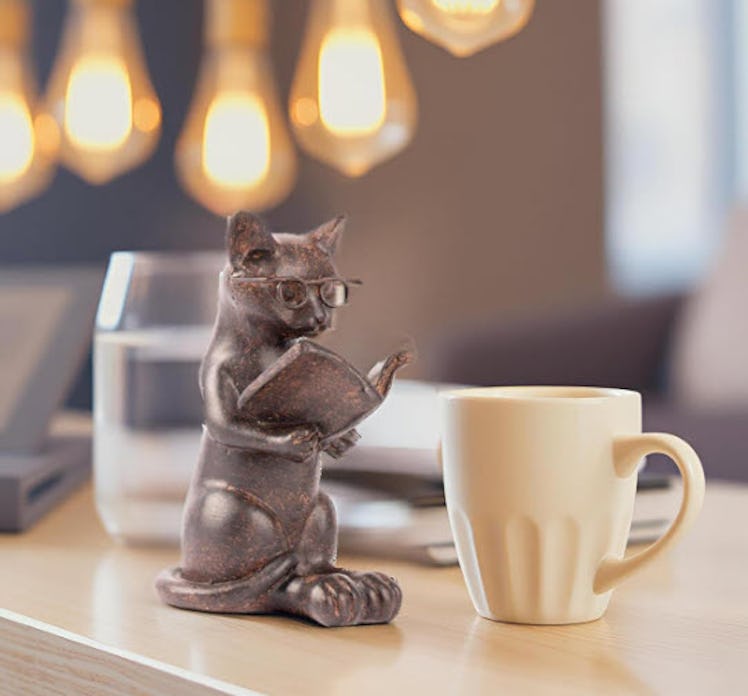 Young's Inc Reading Cat Figurine