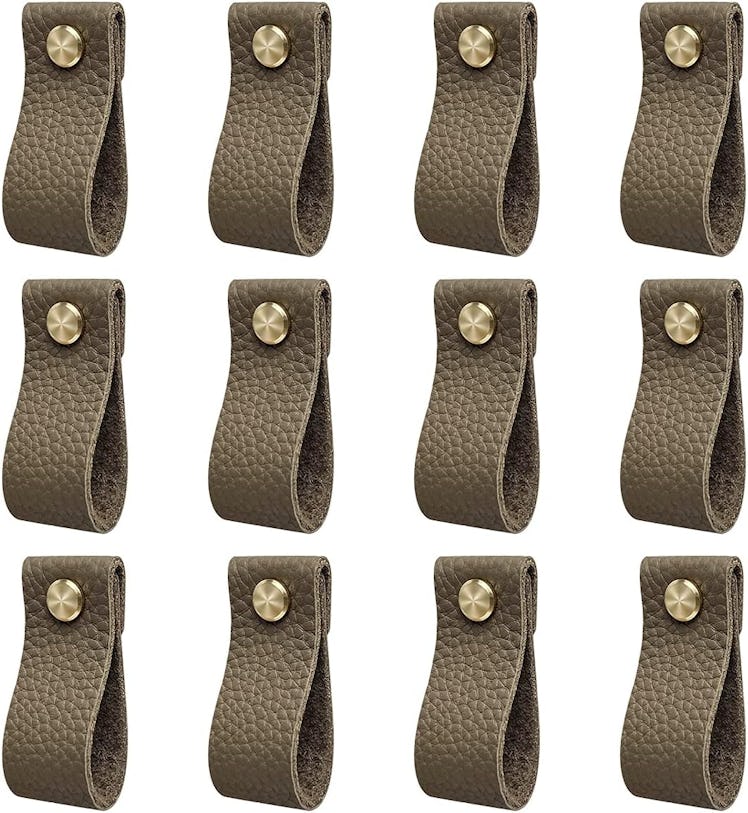 Hiili & Kaala Leather Dresser Drawer Pulls (12-Pack)