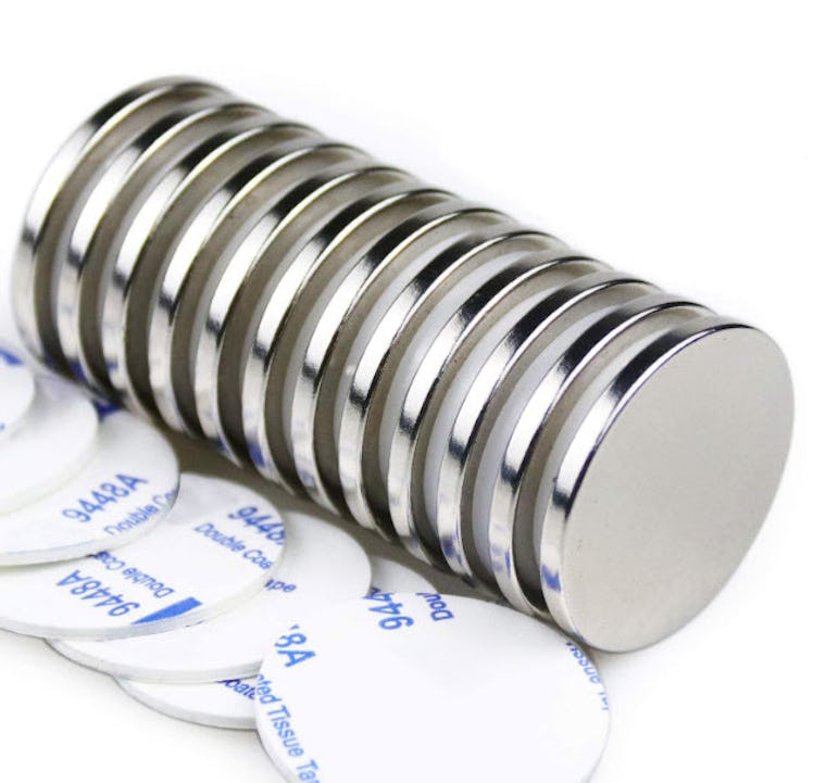 LOVIMAG Disc Magnets With Double-Sided Adhesive (Pack of 12)