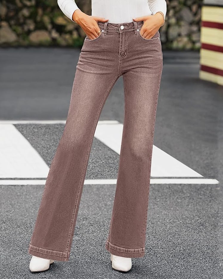 GRAPENT High Waisted Wide Leg Jeans