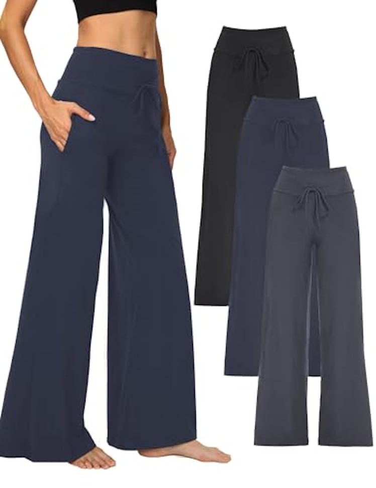 Showitty Wide-Leg Yoga Pants (3-Pack)