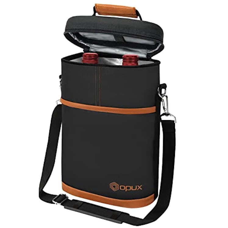 opux 2-Bottle Insulated Wine Carrier Tote