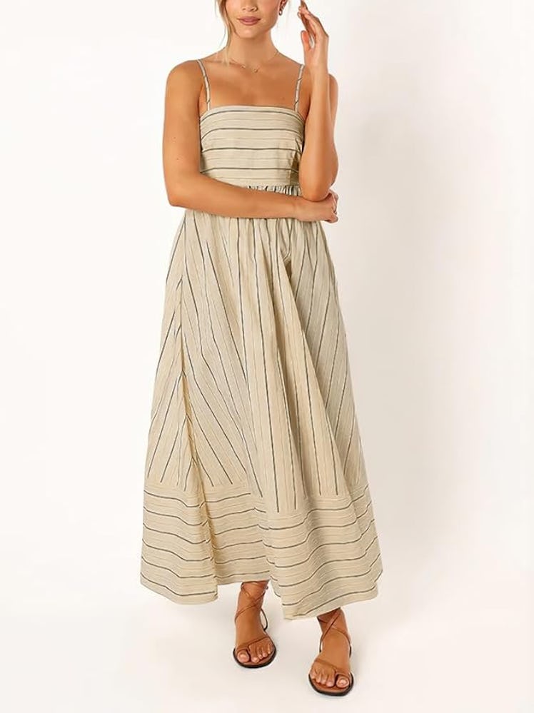 Chouyatou Striped Smocked Maxi Dress