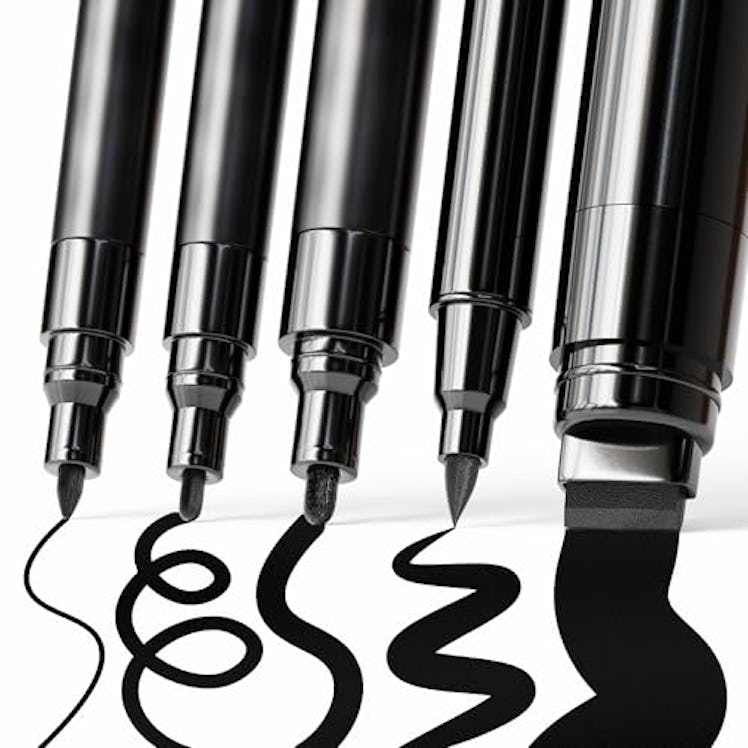 ARTISTRO Black Acrylic Paint Pens (5-Pack)