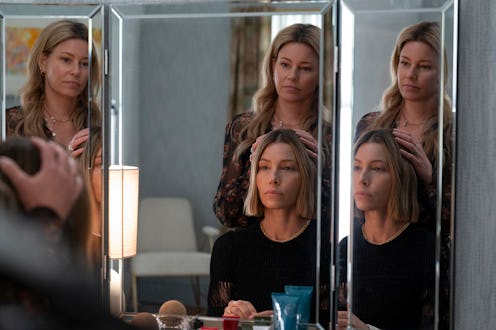 Elizabeth Banks and Jessica Biel in The Better Sister. Photo via Prime Video