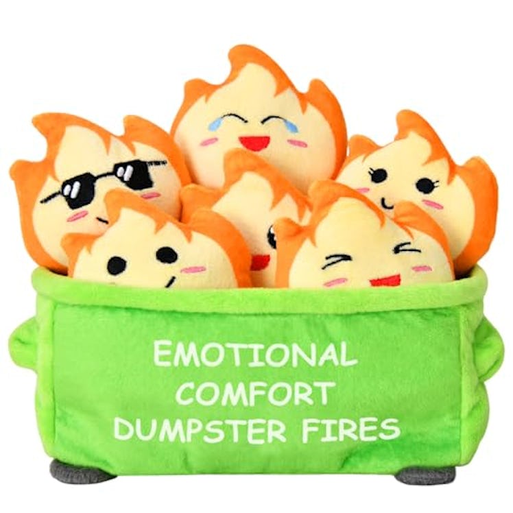 Kingwee Positive Emotional Support Dumpster Fires Plush Toy