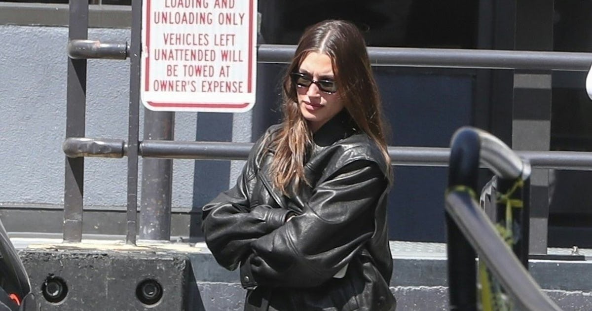 Hailey Bieber Flys Solo in a Rock ’n’ Roll Grandpa Outfit