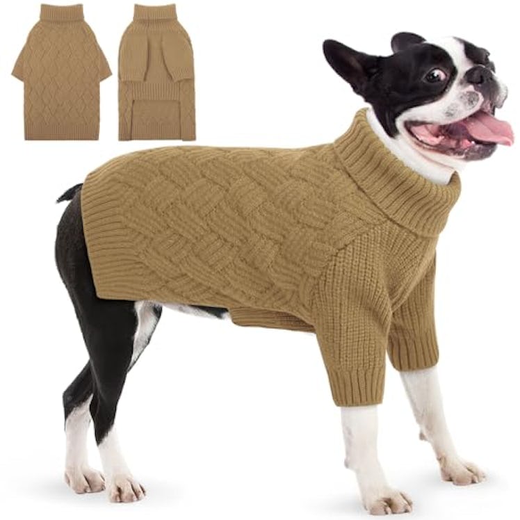 AOFITEE Classic Turtleneck Dog Sweater