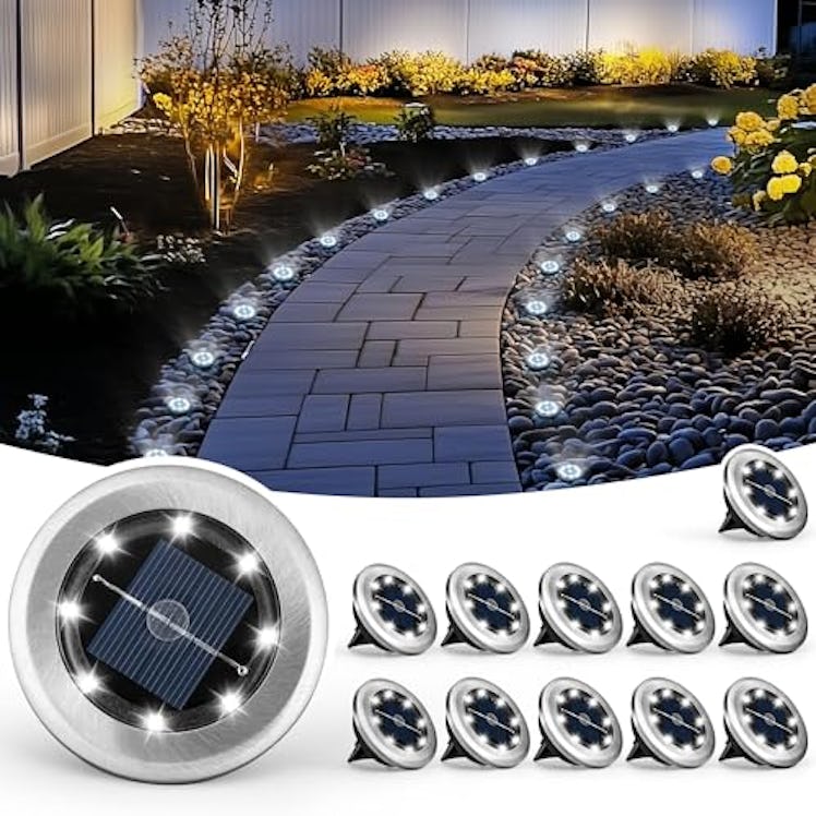 PATIOWIN Mini Solar Ground Lights (12-Pack) 