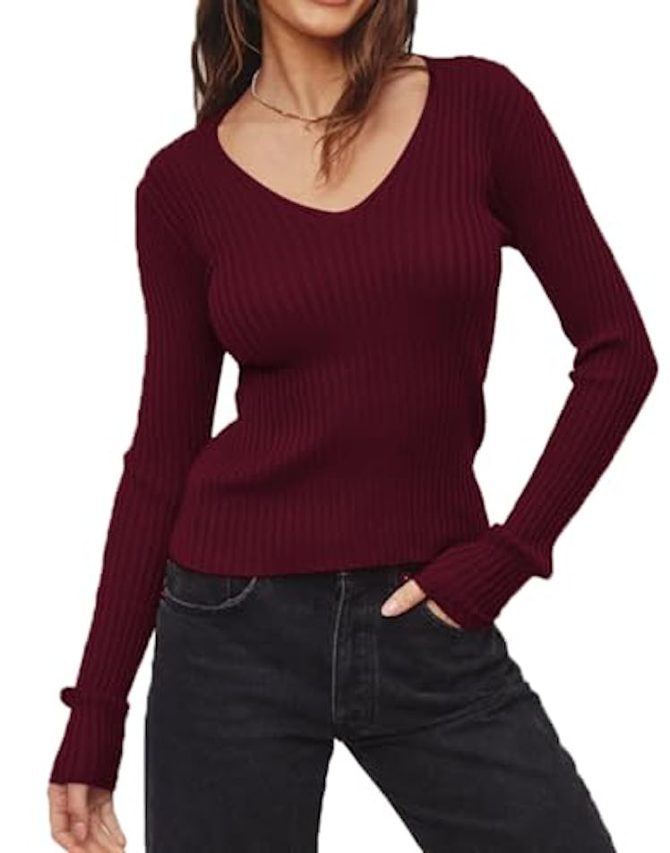 Lacozy V-Neck Lightweight Sweater