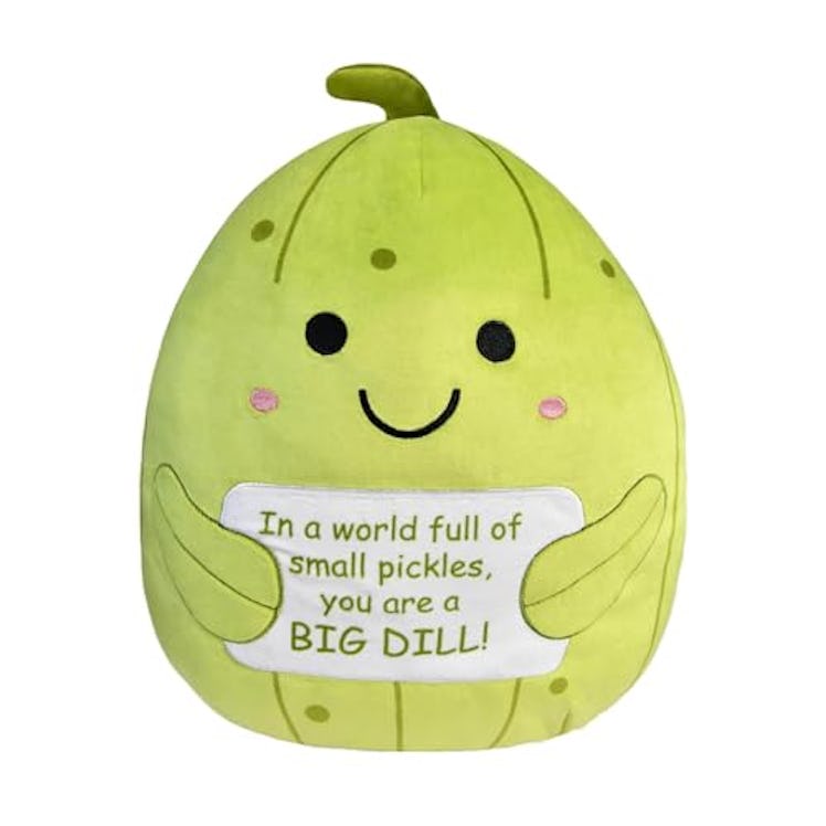 Kingwee Positive Emotional Support Pickle Plush Toy, 16-Inch Funny Pickle Stuffed Animal, Large Ultr...