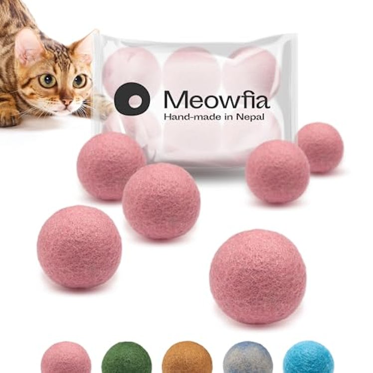 MEOWFIA Silent Wool Ball Toys (6-Pack)