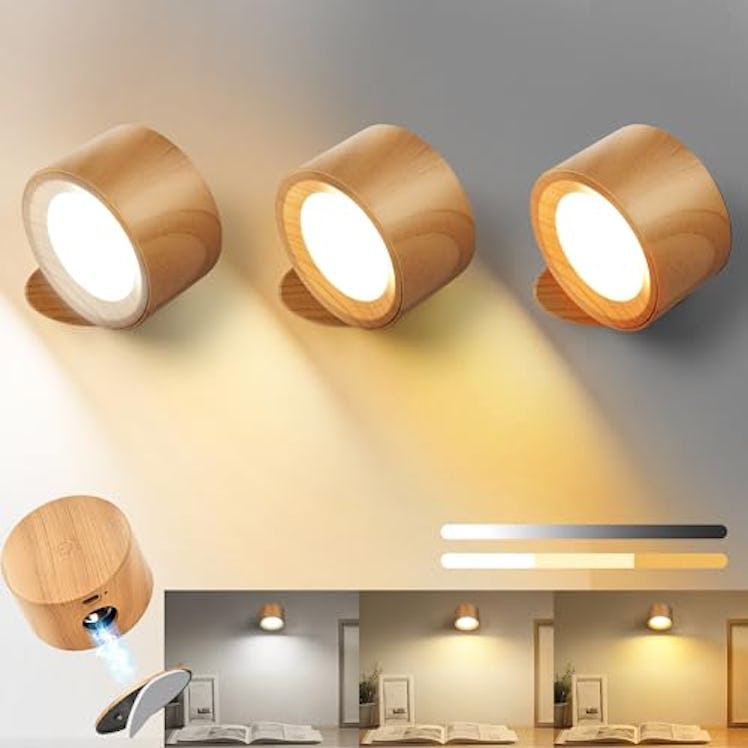 AUDERWIN Battery-Operated Wall Sconces (3-Pack)