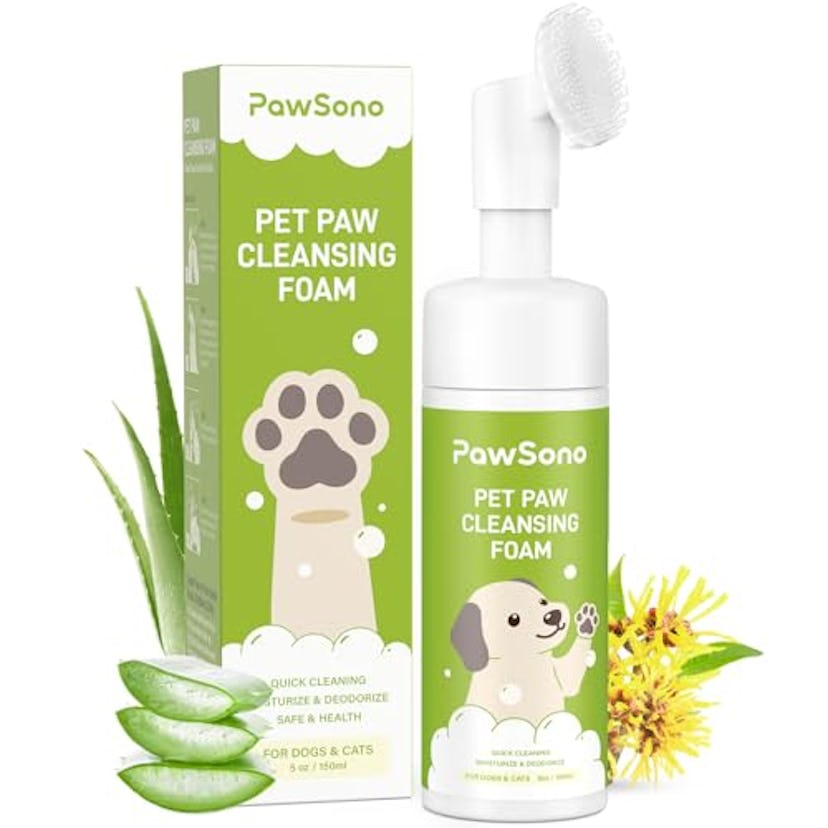 PawSono Pet Paw Cleaner With Built-in Scrubber Brush