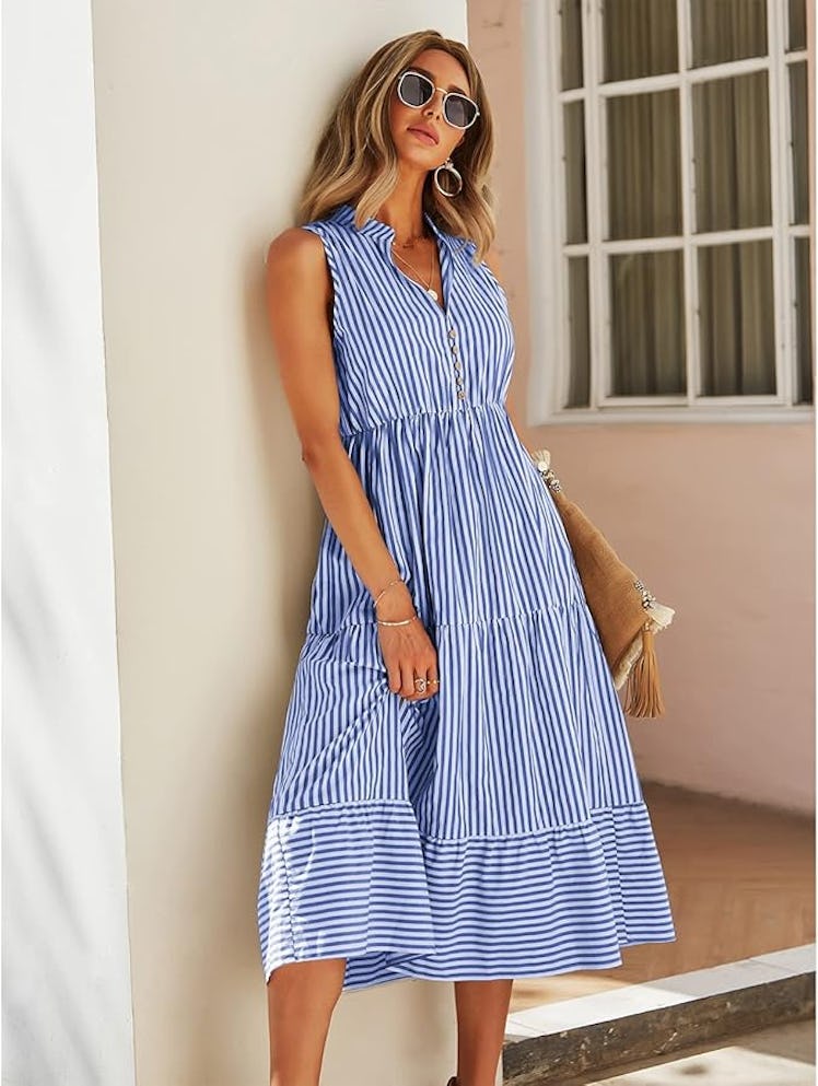 BROVAVE Sleeveless Shirt Dress