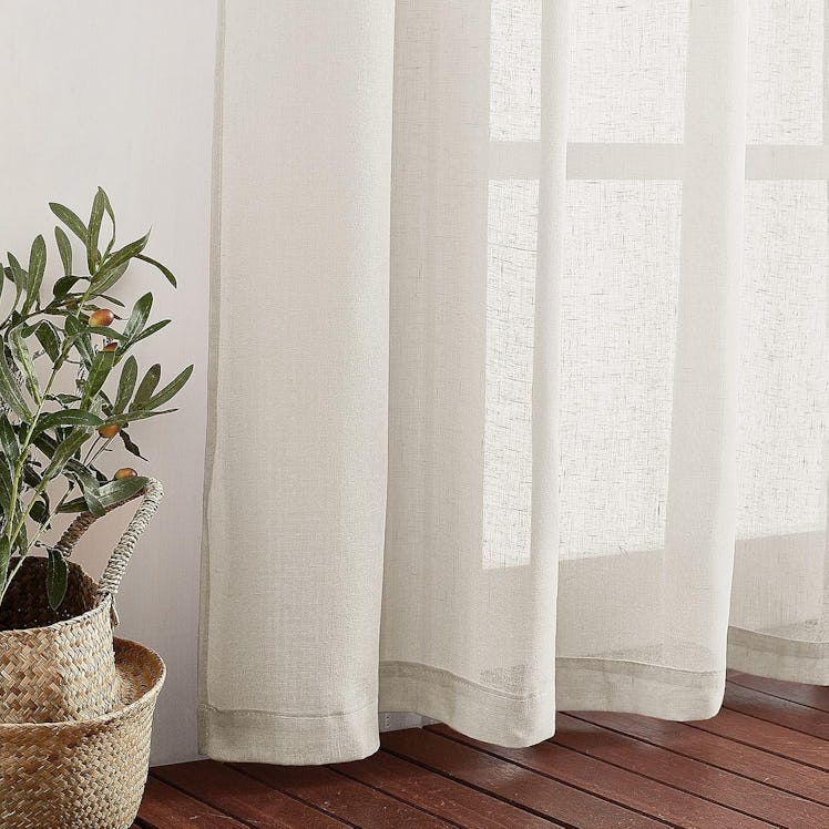 NICETOWN Semi Sheer Linen Curtains