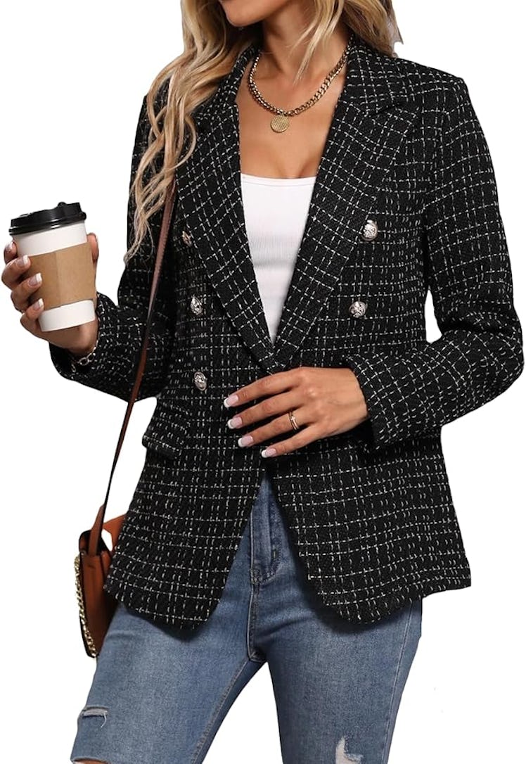 Mina Self Tweed Blazer