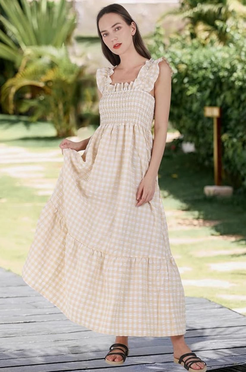 chouyatou Smocked Maxi Dress 