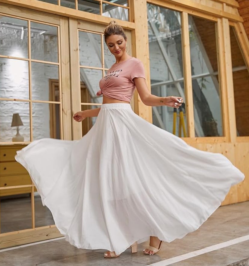 OCHENTA Flowy Maxi Skirt