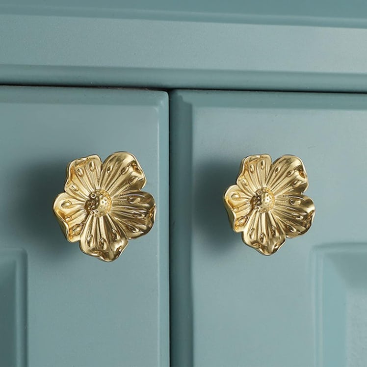 Redeam Flower Shape Brass Cabinet Knobs (4-Pieces)