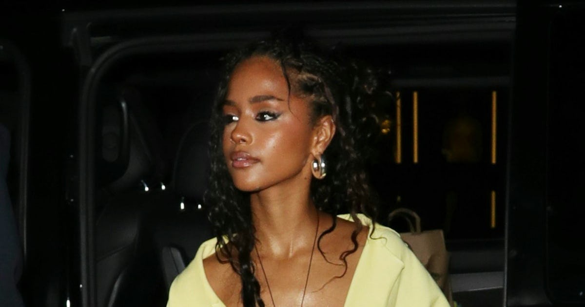Tyla’s Butter Yellow Party Dress Plunges Past Her Navel