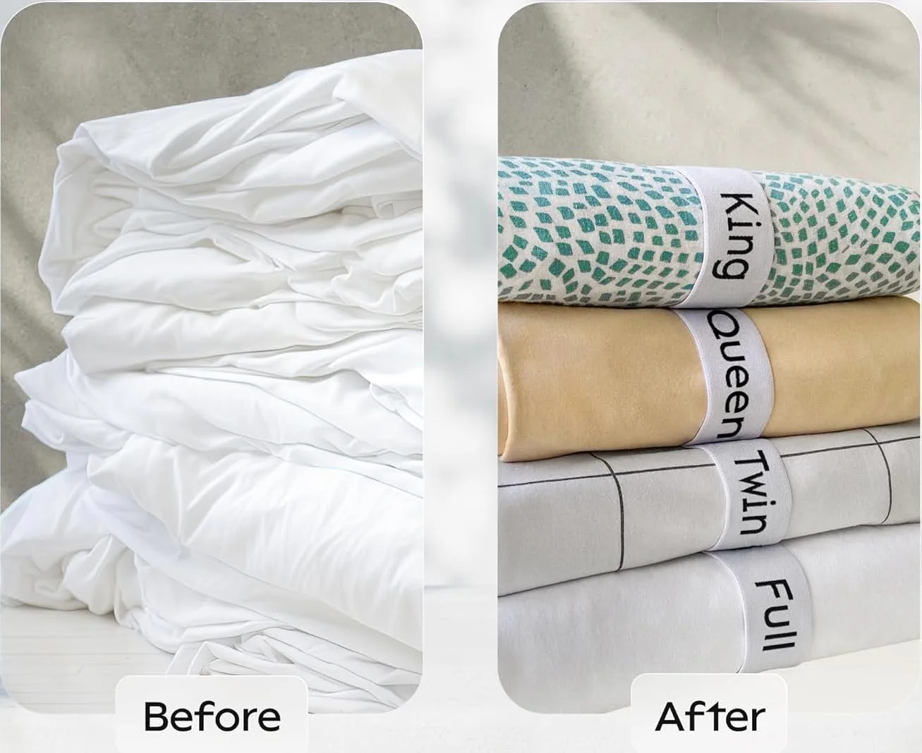 Niagara Sleep Solution Bed Sheet Organizer and Storage Label Bands (8-Pack)