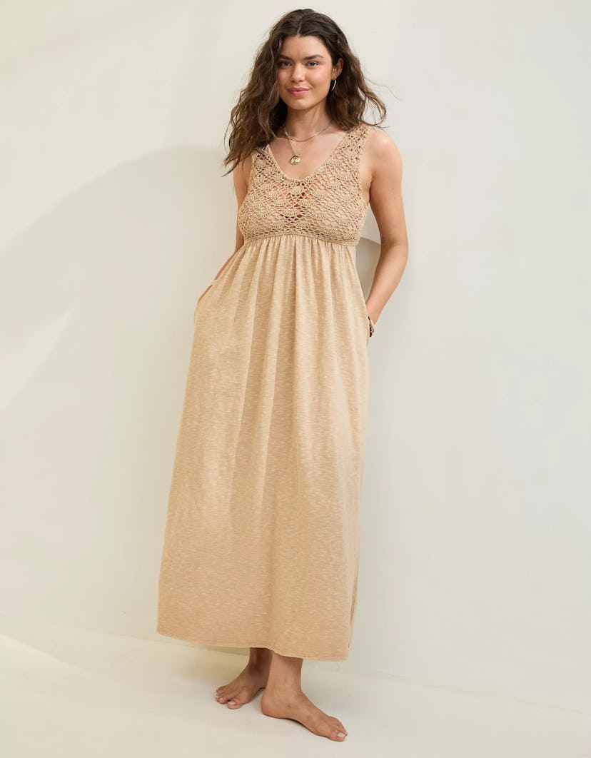Aerie Crochet Maxi Dress