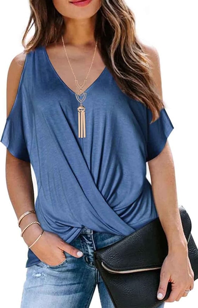 LEIYEE Cold Shoulder Top