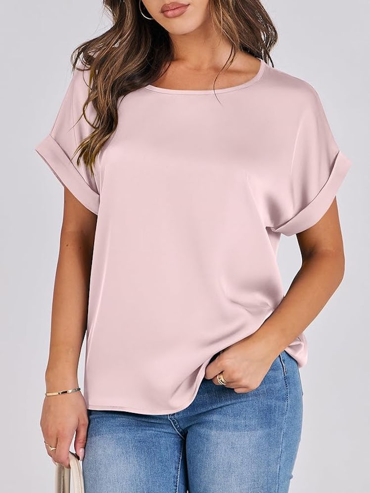 ANRABESS Satin Blouse