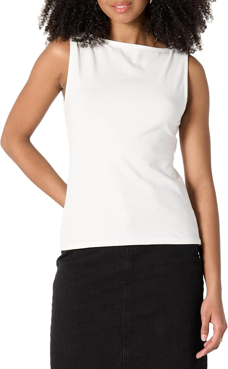 Amazon Essentials Slim-Fit Rib Knit Boatneck Layering Tank