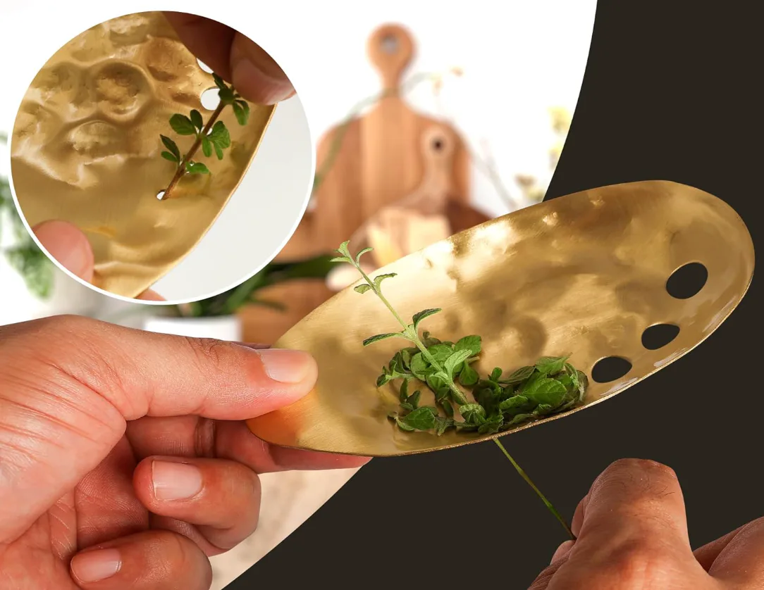 Ash Harbor Brass Herb Stripper Bowl