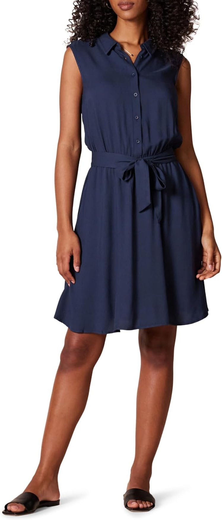 Amazon Essentials Sleeveless Woven Shirt Dress