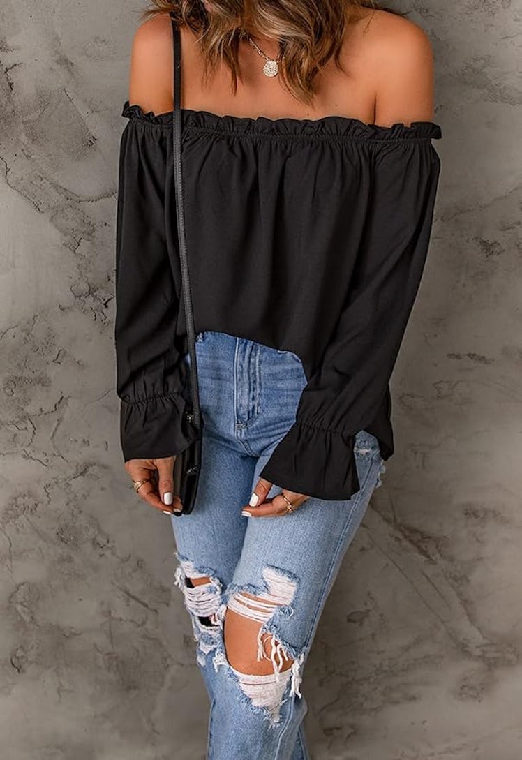 Spriolim Off Shoulder Long Sleeve Blouse