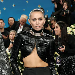 Behind Miley Cyrus' ornate updo at the 2025 Met Gala.